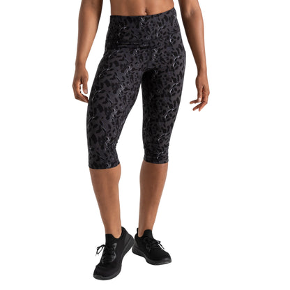 Black - Front - Dare 2B Womens-Ladies Influential Dash Print 3-4 Leggings