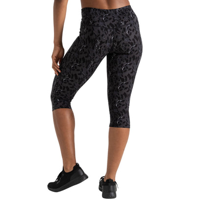Black - Back - Dare 2B Womens-Ladies Influential Dash Print 3-4 Leggings