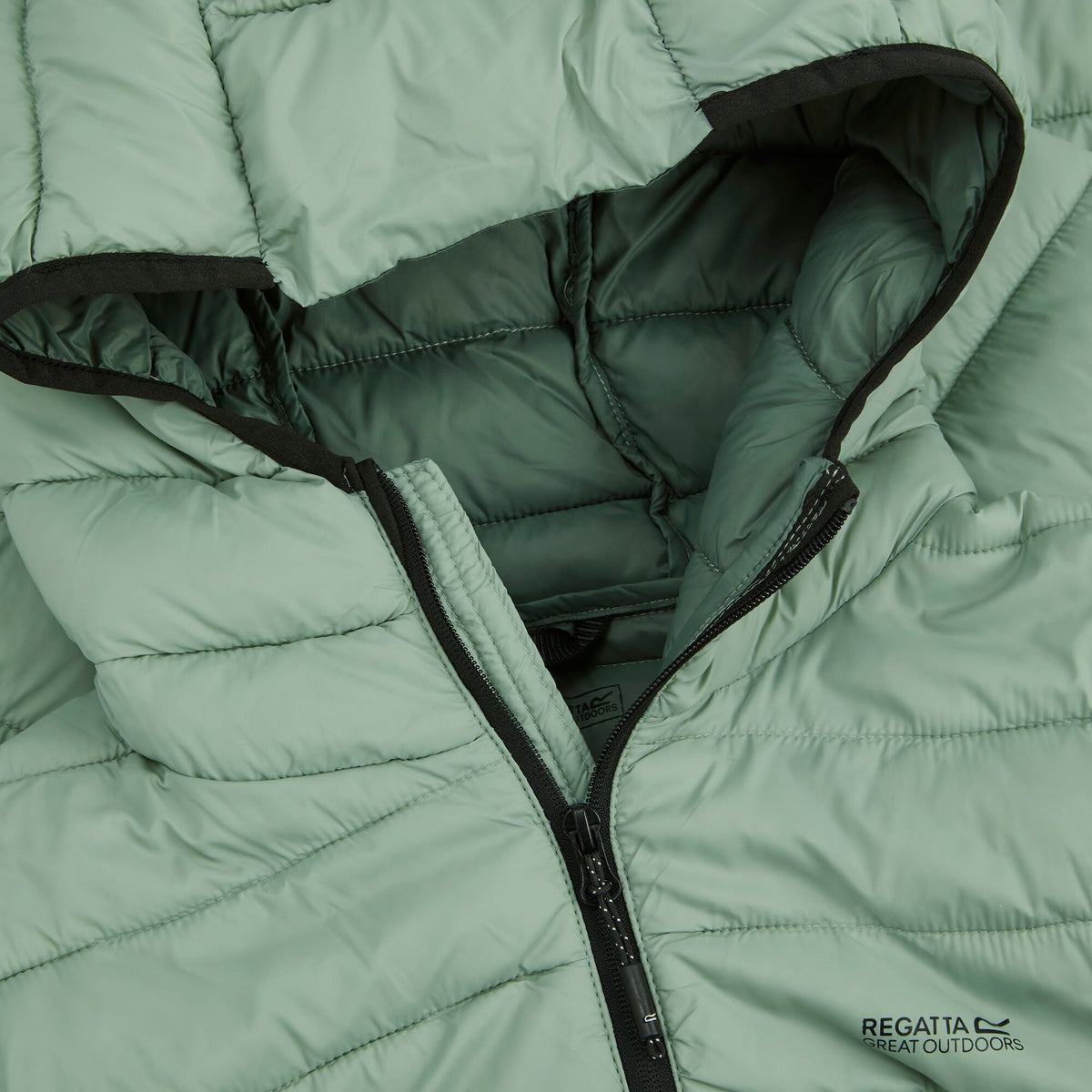 Glacier Green - Pack Shot - Regatta Mens Marizion Baffled Hooded Padded Jacket