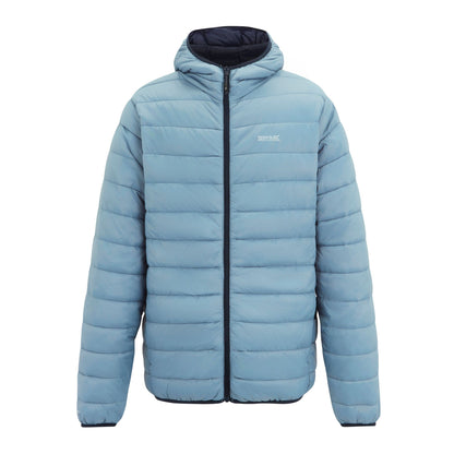 Dusky Blue - Front - Regatta Mens Marizion Baffled Hooded Padded Jacket