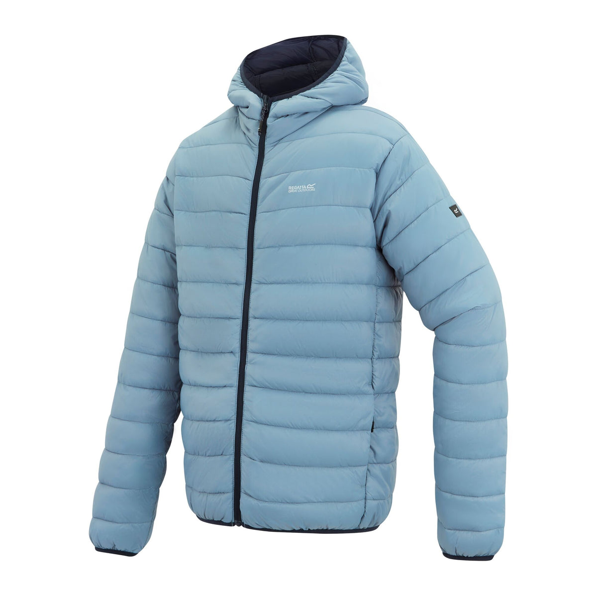Dusky Blue - Side - Regatta Mens Marizion Baffled Hooded Padded Jacket