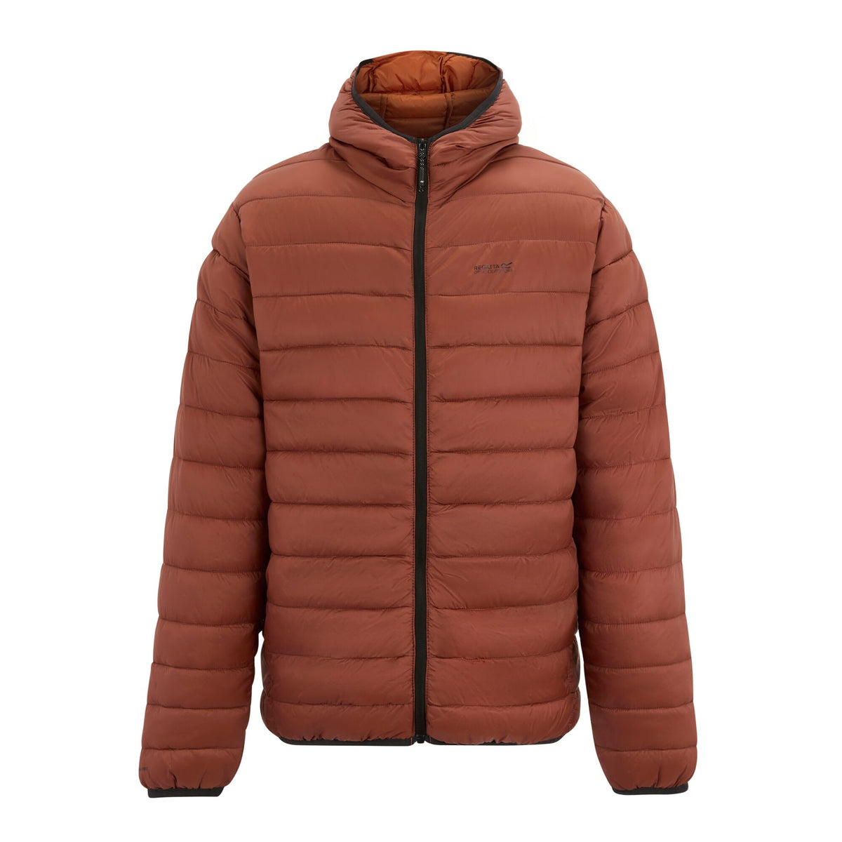Burnt Henna - Front - Regatta Mens Marizion Baffled Hooded Padded Jacket