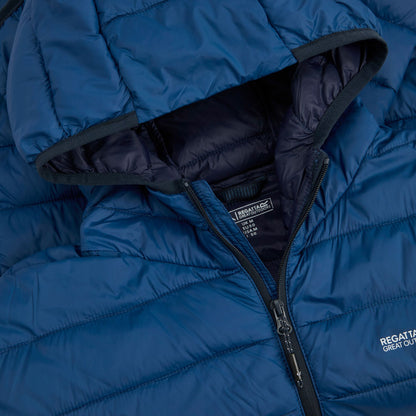 Aviator Blue - Pack Shot - Regatta Mens Marizion Baffled Hooded Padded Jacket