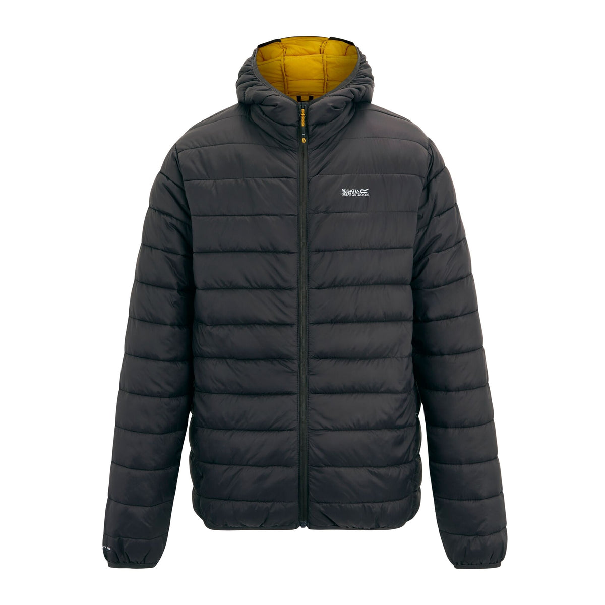 Ash-Sunset - Front - Regatta Mens Marizion Baffled Hooded Padded Jacket