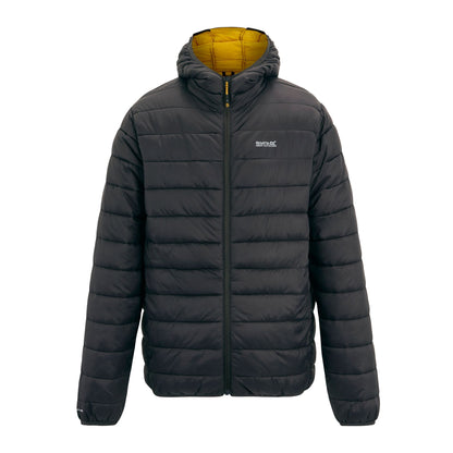 Ash-Sunset - Front - Regatta Mens Marizion Baffled Hooded Padded Jacket