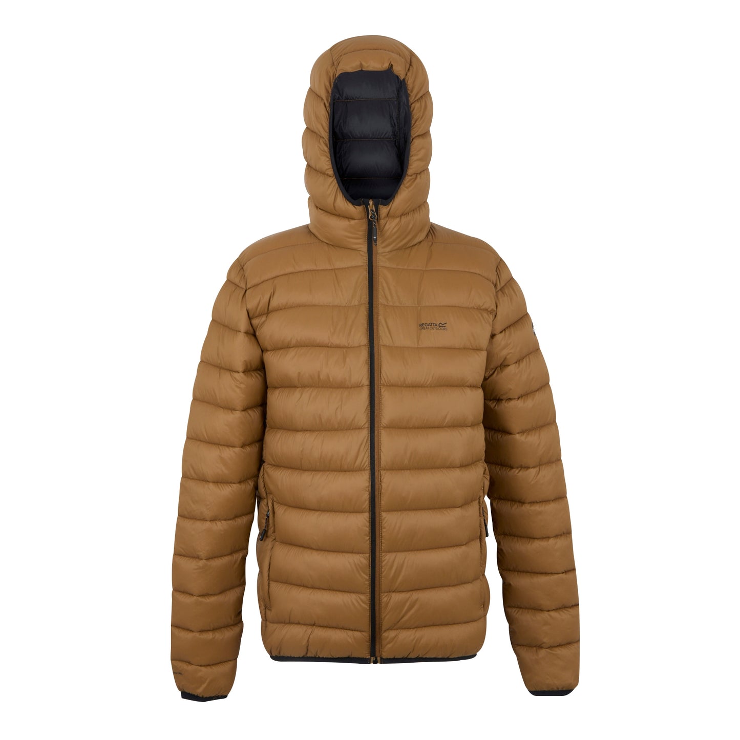 Nut Brown - Front - Regatta Mens Marizion Baffled Hooded Padded Jacket