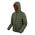 Olive Green - Side - Regatta Mens Marizion Baffled Hooded Padded Jacket