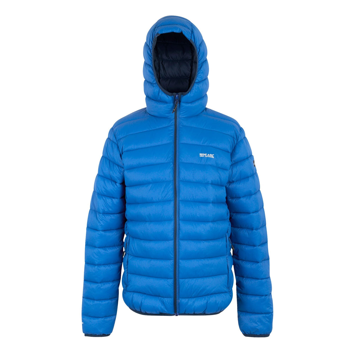 Blue - Front - Regatta Mens Marizion Baffled Hooded Padded Jacket