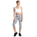 Black-White - Close up - Dare 2B Womens-Ladies Influential Graffiti 3-4 Leggings