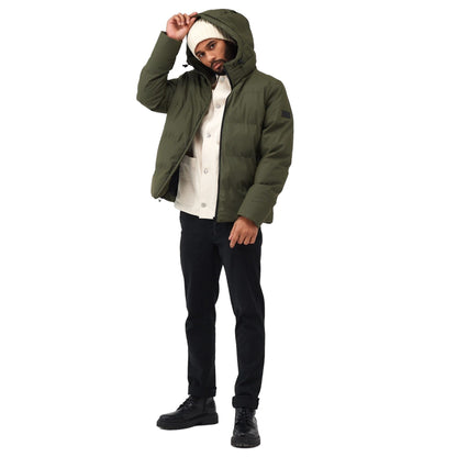 Dark Khaki - Pack Shot - Regatta Mens Saltern Padded Jacket