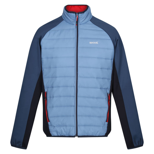 Coronet Blue-Moonlight Denim - Front - Regatta Mens Clumber IV Full Zip Hybrid Jacket