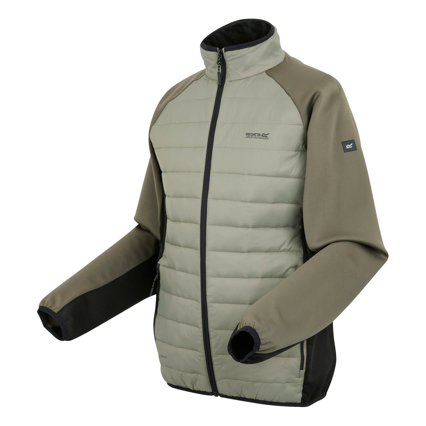 Golden Sand-Treetop-Black - Side - Regatta Mens Clumber IV Full Zip Hybrid Jacket
