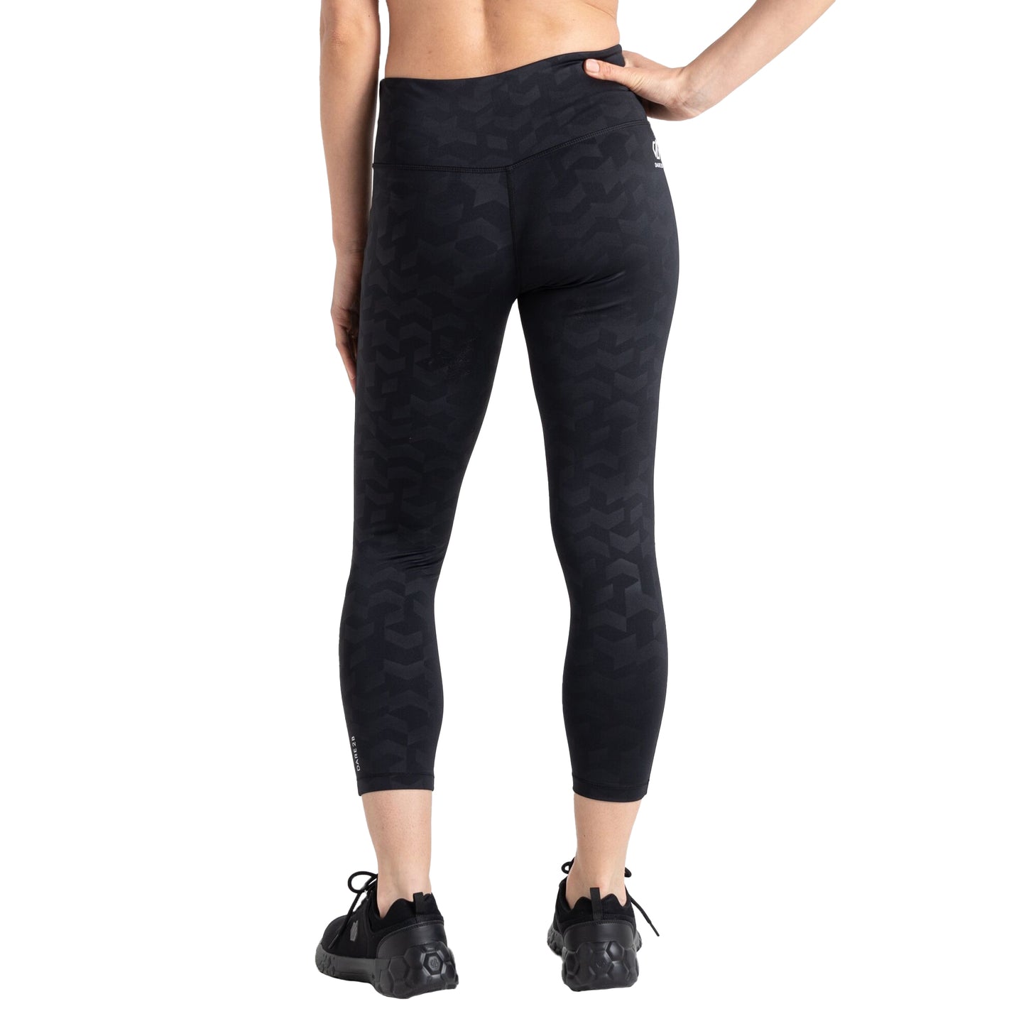 Black - Pack Shot - Dare 2B Womens-Ladies Influential Chevron 7-8 Leggings