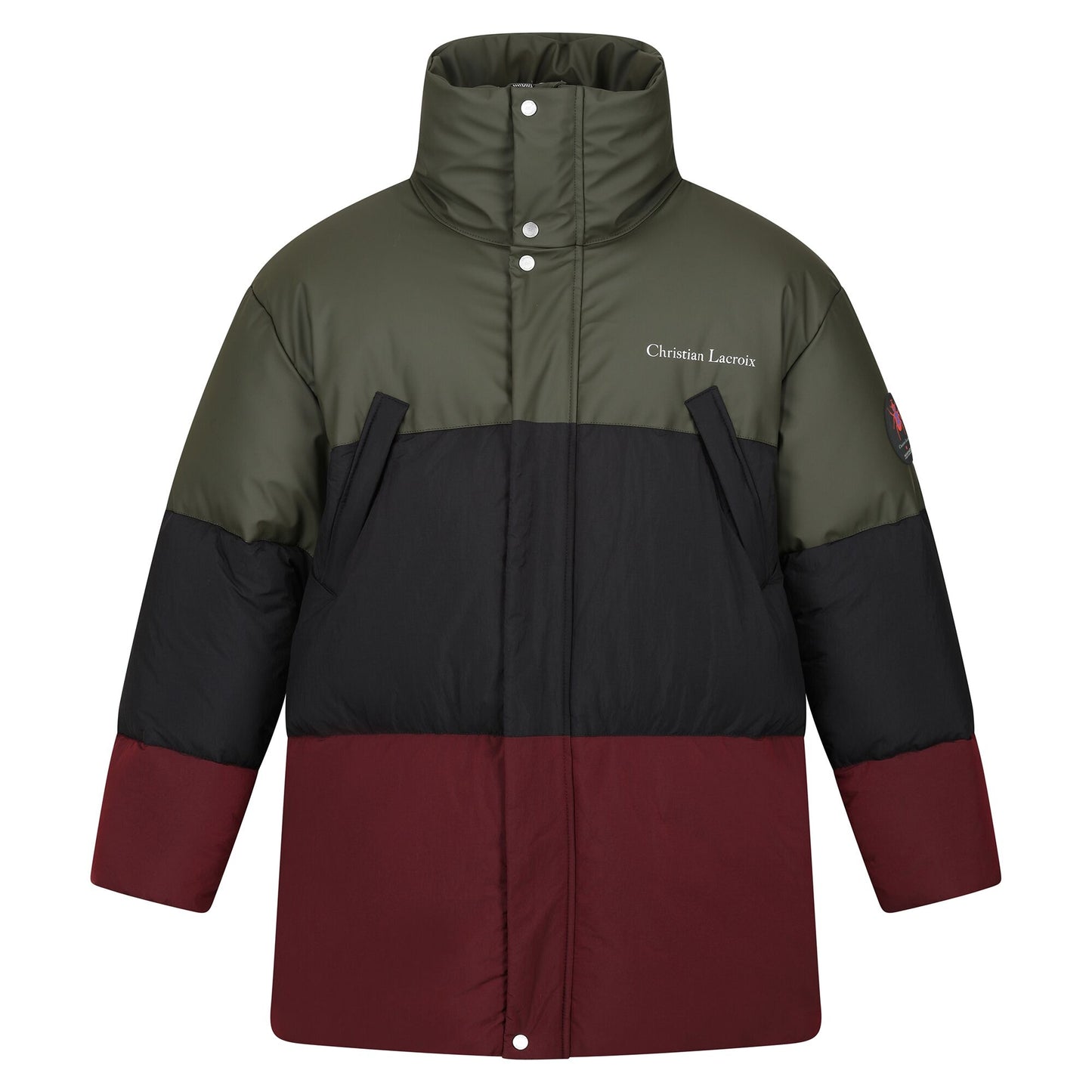Dark Khaki-Black - Front - Regatta Mens Christian Lacroix Barbegal Baffled Padded Jacket