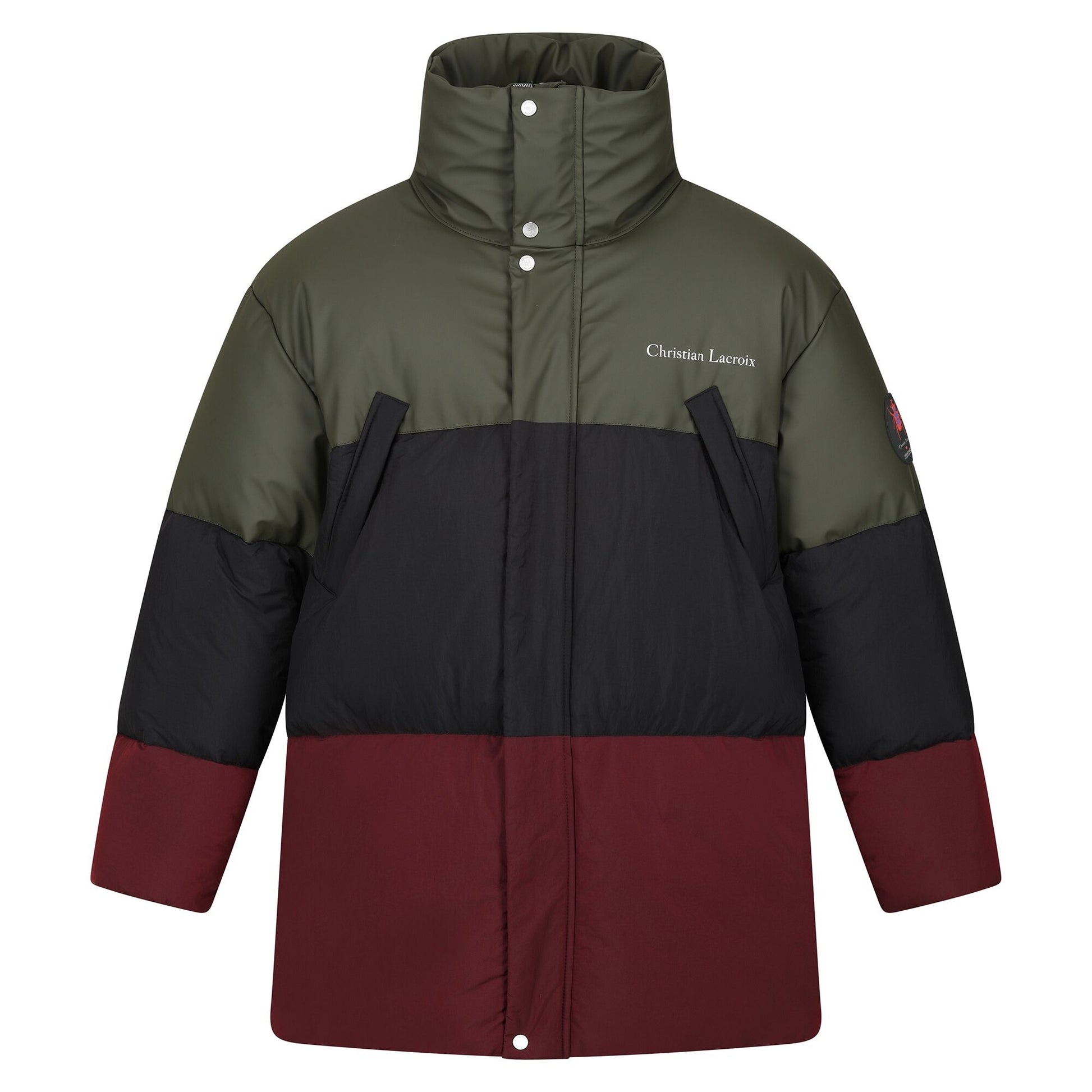 Dark Khaki-Black - Front - Regatta Mens Christian Lacroix Barbegal Baffled Padded Jacket