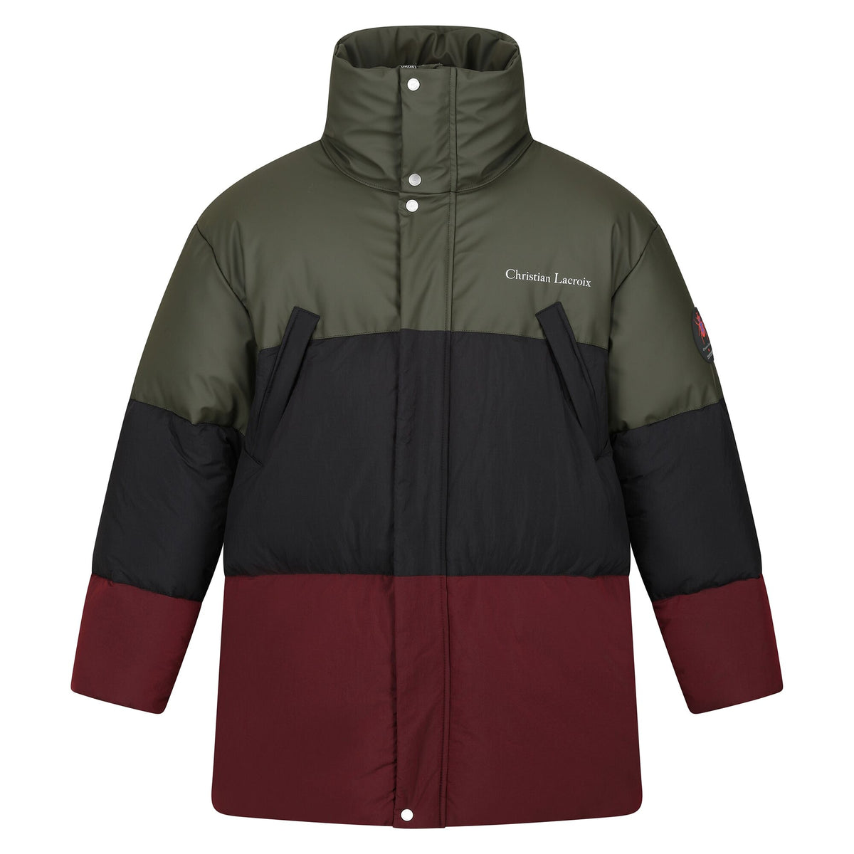 Dark Khaki-Black - Front - Regatta Mens Christian Lacroix Barbegal Baffled Padded Jacket