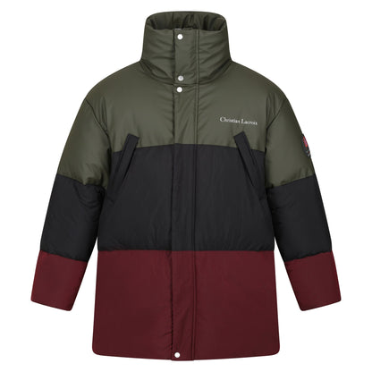 Dark Khaki-Black - Front - Regatta Mens Christian Lacroix Barbegal Baffled Padded Jacket