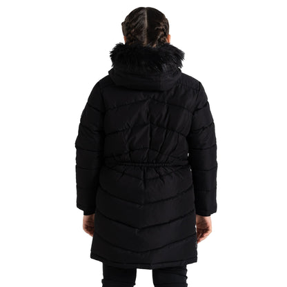 Black - Pack Shot - Dare 2B Girls Striking III Quilted Parka