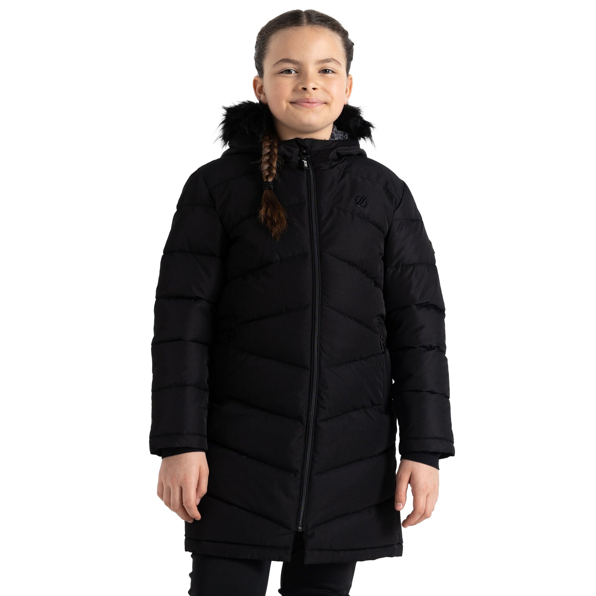 Black - Lifestyle - Dare 2B Girls Striking III Quilted Parka