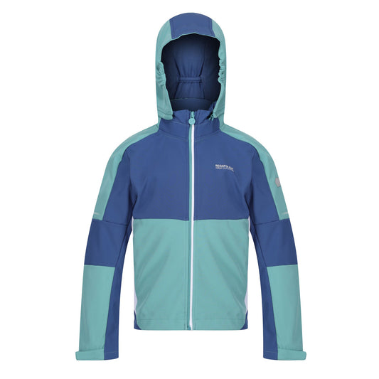 Bristol Blue-Dusty Denim - Front - Regatta Childrens-Kids Acidity VI Lightweight Soft Shell Jacket