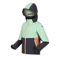 Seal Grey-Quiet Green - Side - Regatta Childrens-Kids Haydenbury Soft Shell Jacket