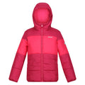 Berry Pink-Pink Potion - Front - Regatta Childrens-Kids Lofthouse VII Terrain Print Padded Jacket