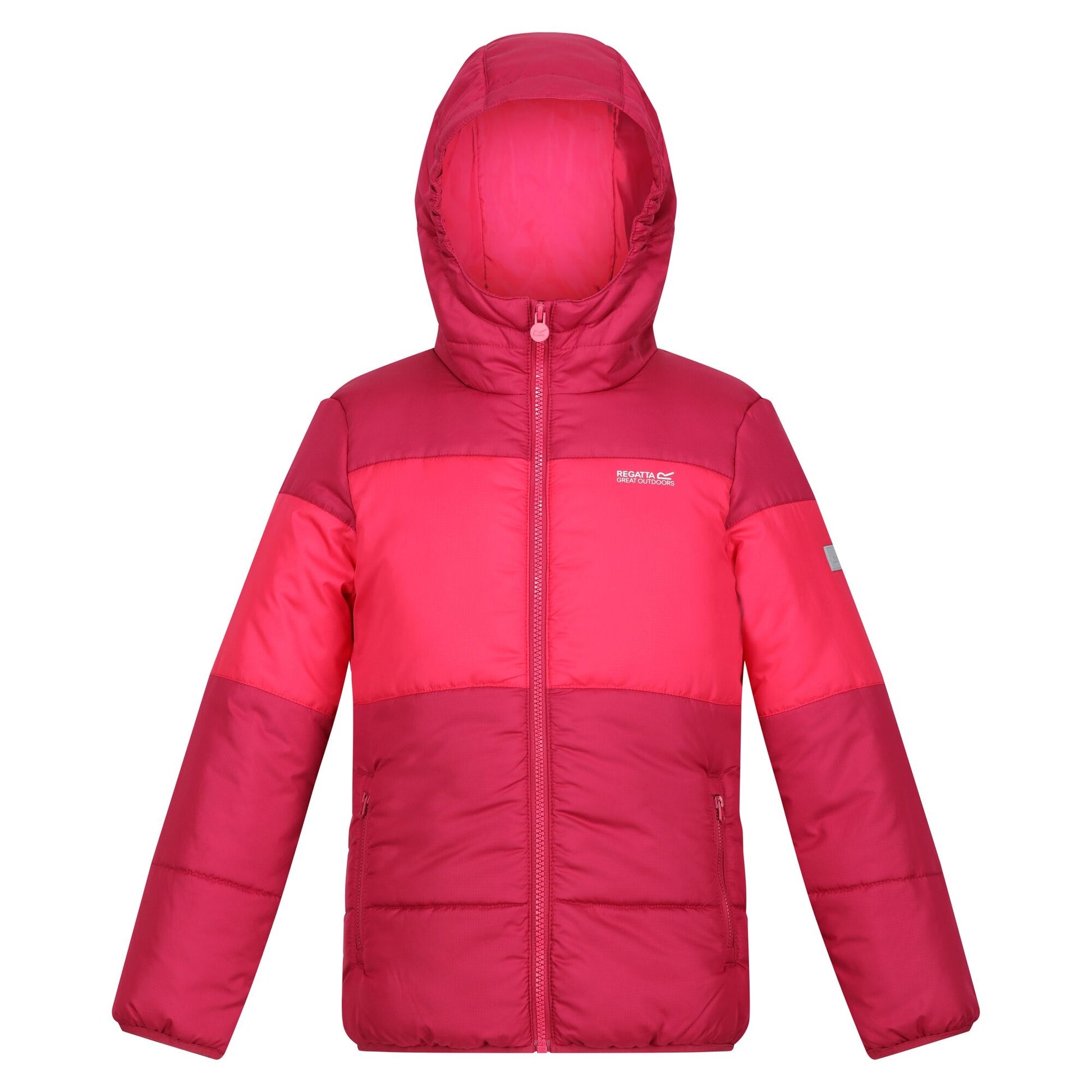 Berry Pink-Pink Potion - Front - Regatta Childrens-Kids Lofthouse VII Terrain Print Padded Jacket