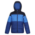Navy-Strong Blue - Front - Regatta Childrens-Kids Lofthouse VII Terrain Print Padded Jacket
