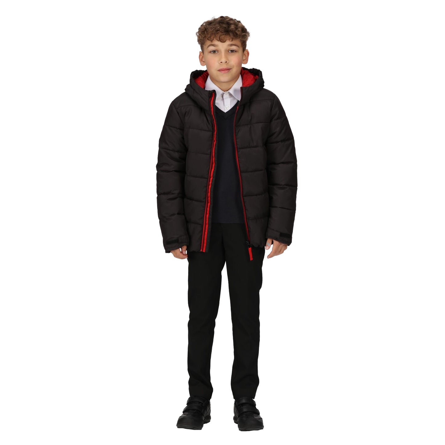Black-Classic Red - Side - Regatta Professional Childrens-Kids Thermal Padded Jacket