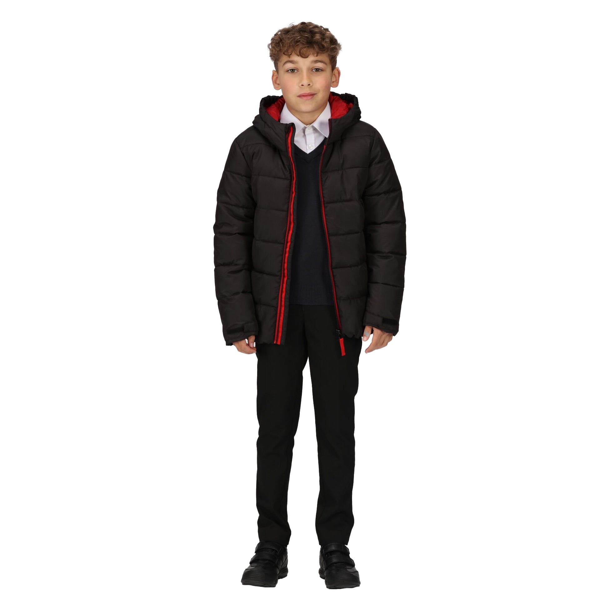 Black-Classic Red - Side - Regatta Professional Childrens-Kids Thermal Padded Jacket