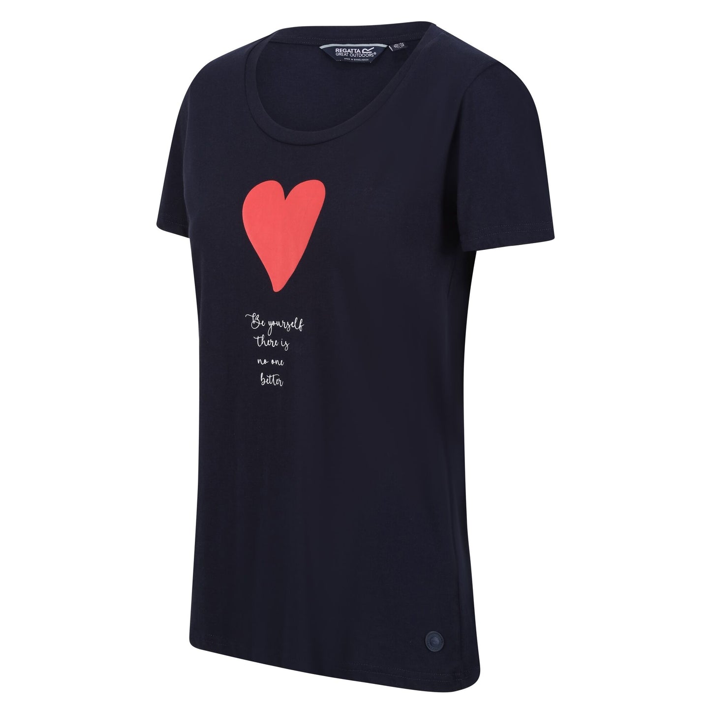 Navy - Side - Regatta Womens-Ladies Filandra VII Heart T-Shirt