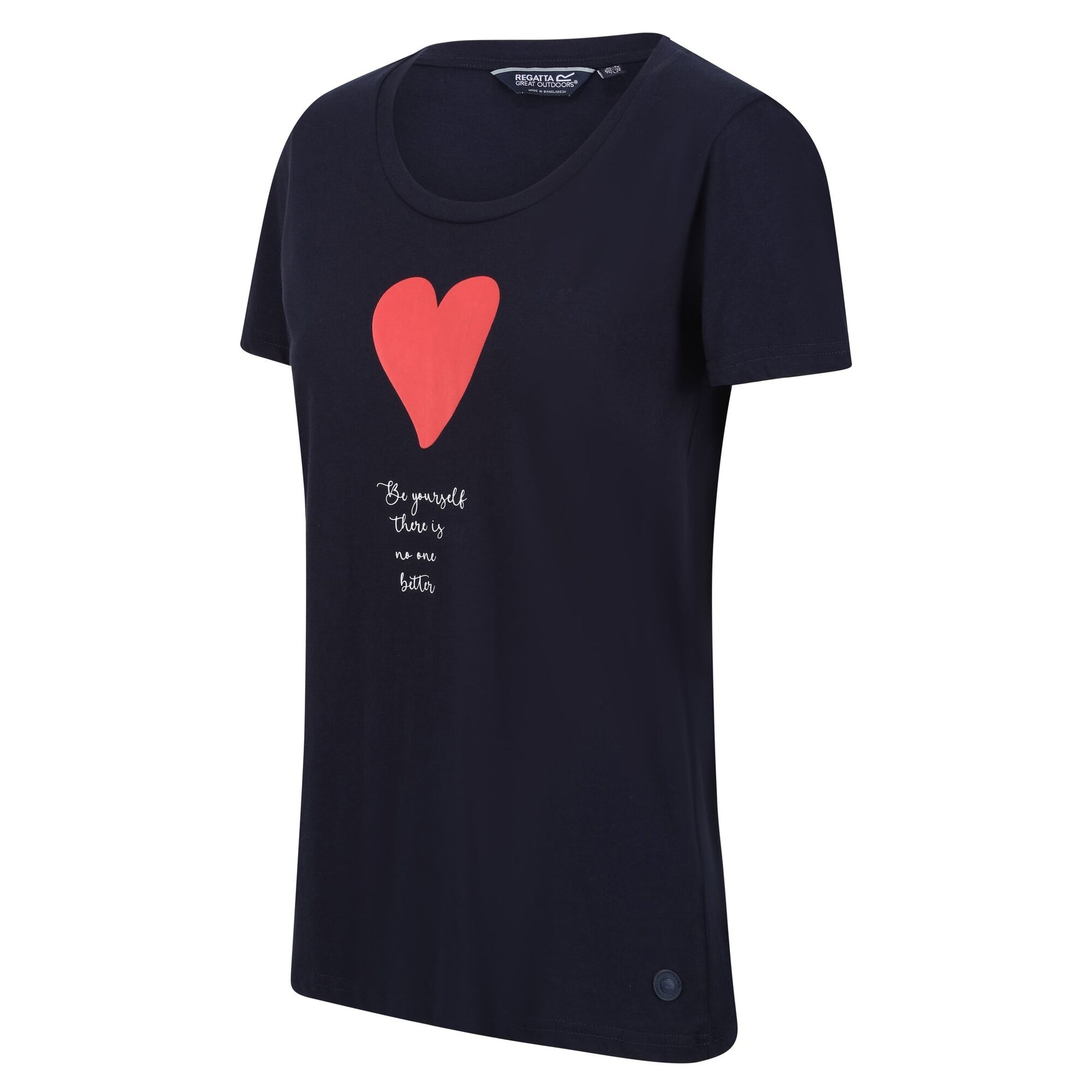 Navy - Side - Regatta Womens-Ladies Filandra VII Heart T-Shirt