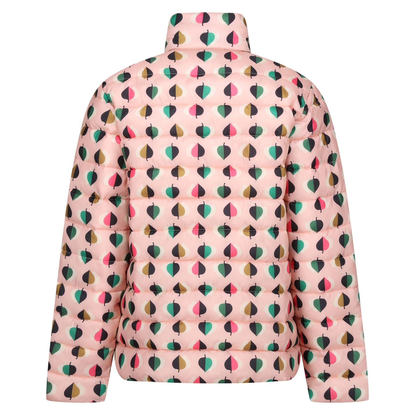 Pink - Back - Regatta Womens-Ladies Orla Kiely Tiny Elm Baffled Padded Jacket