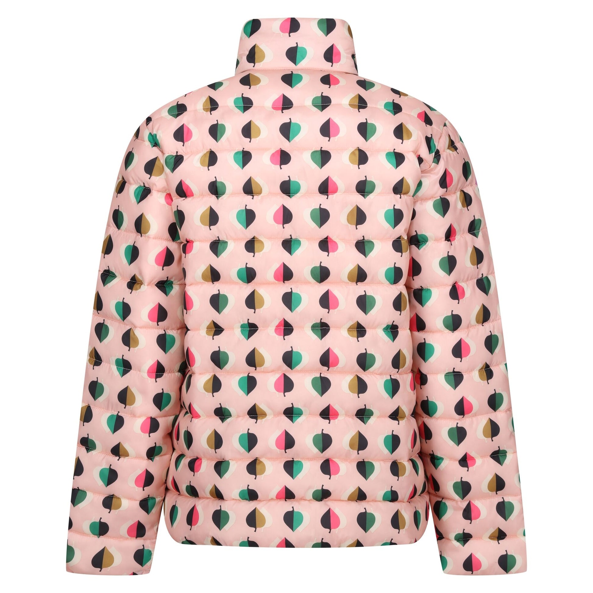 Pink - Back - Regatta Womens-Ladies Orla Kiely Tiny Elm Baffled Padded Jacket