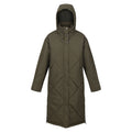 Dark Khaki - Front - Regatta Womens-Ladies Cambrie Quilted Longline Padded Jacket