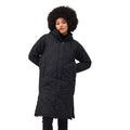 Black - Lifestyle - Regatta Womens-Ladies Cambrie Quilted Longline Padded Jacket