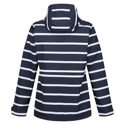 Navy-White - Back - Regatta Womens-Ladies Bayla Waterproof Raincoat