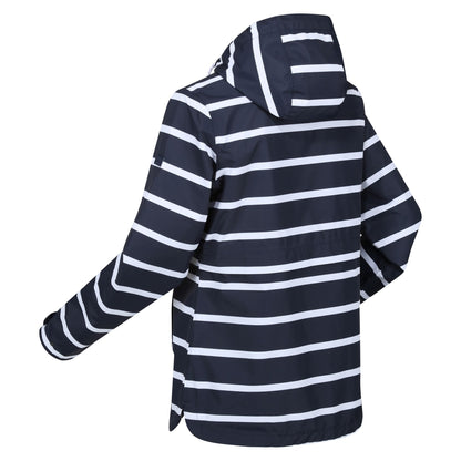 Navy-White - Lifestyle - Regatta Womens-Ladies Bayla Waterproof Raincoat