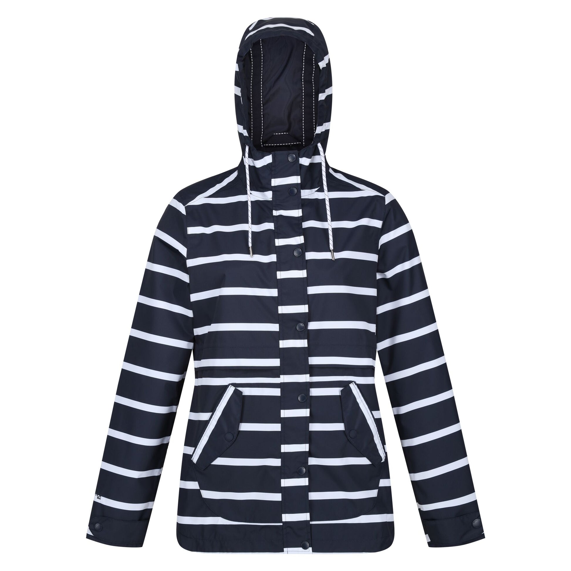 Navy-White - Front - Regatta Womens-Ladies Bayla Waterproof Raincoat