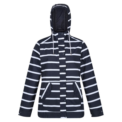 Navy-White - Front - Regatta Womens-Ladies Bayla Waterproof Raincoat