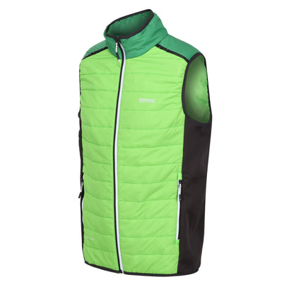 Jasmine Green-Field Green - Side - Regatta Mens Halton Baffled VII Colour Block Padded Gilet