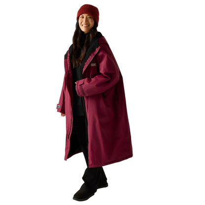 Dark Maroon - Side - Regatta Unisex Adult Waterproof Fleece Lined Changing Robe