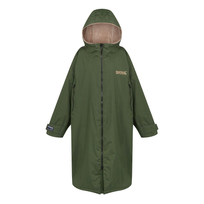 Dark Khaki - Front - Regatta Unisex Adult Waterproof Fleece Lined Changing Robe