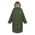 Dark Khaki - Front - Regatta Unisex Adult Waterproof Fleece Lined Changing Robe