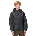 Seal Grey - Side - Regatta Childrens-Kids Volcanics VII Terrain Print Reflective Waterproof Jacket