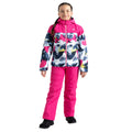 Pure Pink-Quiet Blue - Pack Shot - Dare 2B Childrens-Kids Liftie Abstract Mountain Ski Jacket