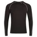 Black - Front - Regatta Mens Pro Long-Sleeved Base Layer Top