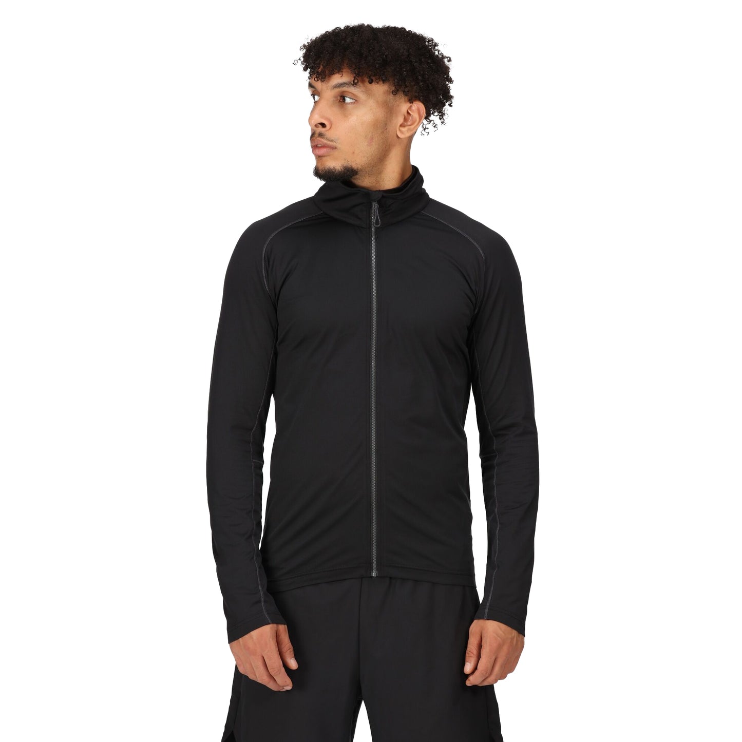 Black - Side - Regatta Professional Mens Stretch Full Zip Midlayer