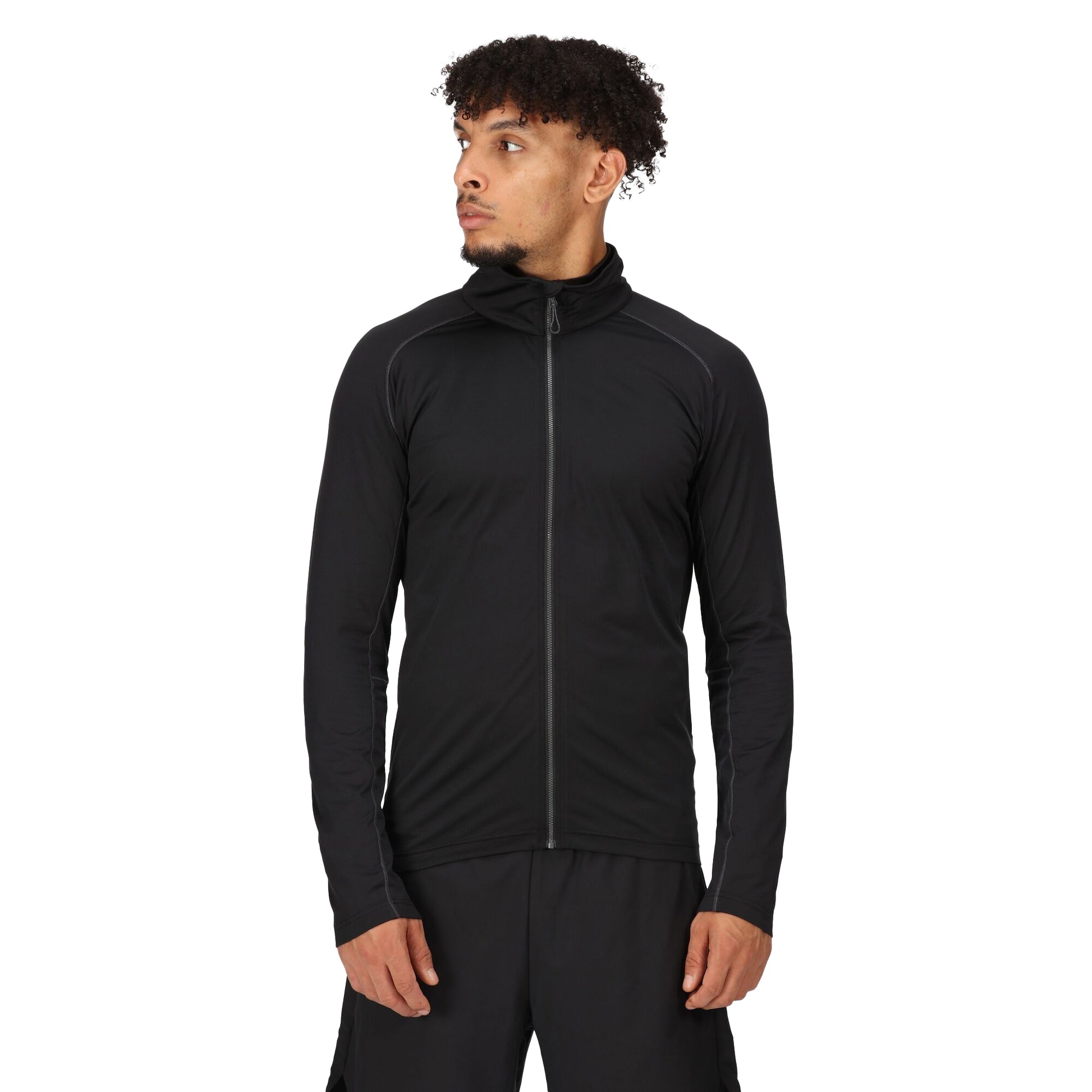 Black - Side - Regatta Professional Mens Stretch Full Zip Midlayer