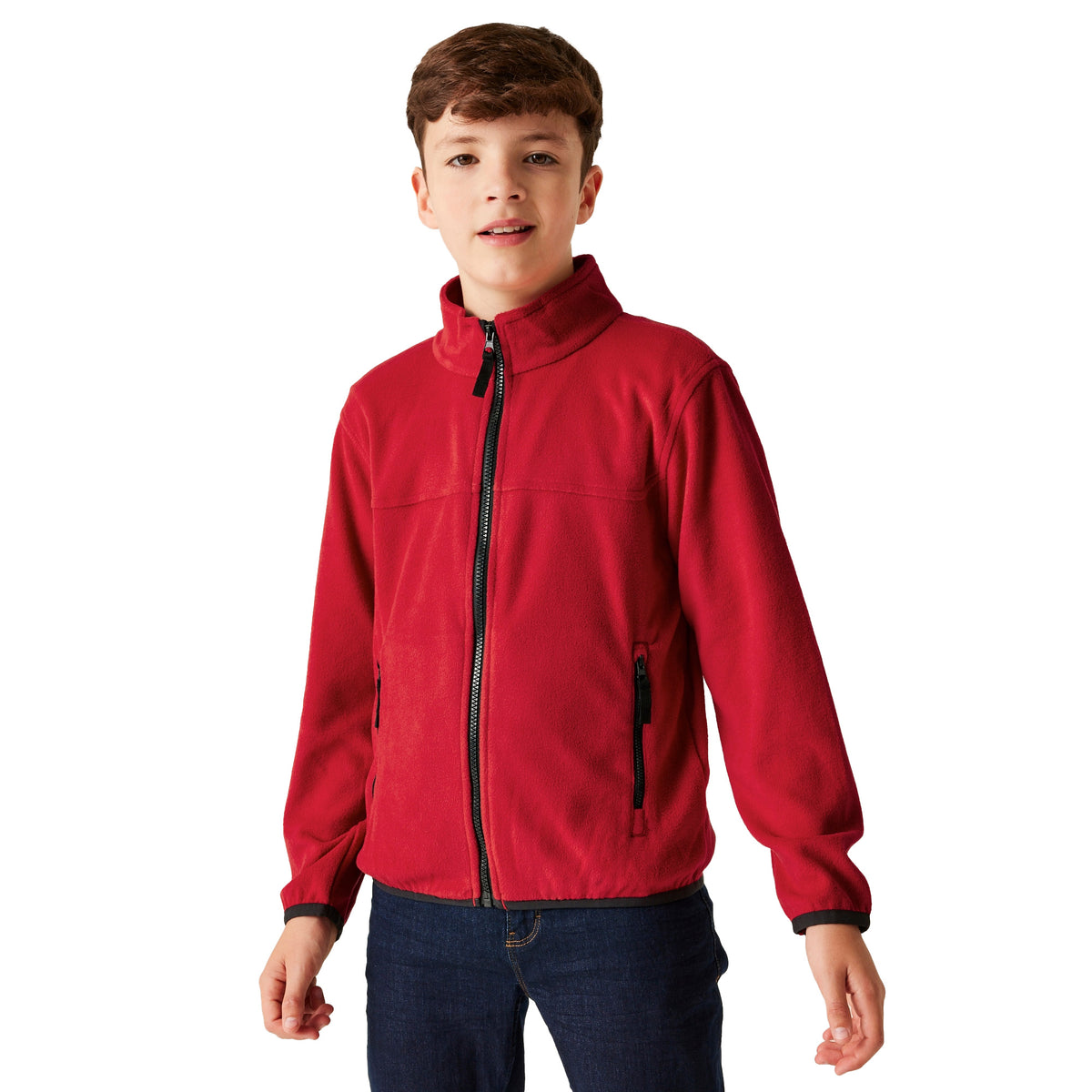 Classic Red - Side - Regatta Professional Childrens-Kids Microfleece Full Zip Fleece Jacket